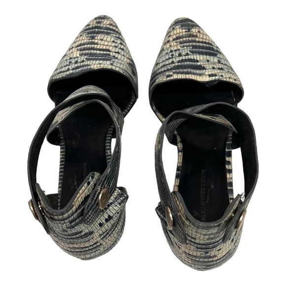 Alexander Wang Snakeskin Point Toe Strappy Snap Back Flats Women’s 38 - Picture 8 of 13